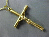 ESTATE ITALIAN 14KT YELLOW GOLD CLASSIC CROSS CRUCIFIX FLOATING PENDANT #25569