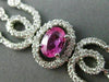 ESTATE WIDE 8.31CT DIAMOND & PINK SAPPHIRE 18K WHITE GOLD 3D MULTI ROW BRACELET