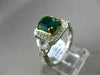 ESTATE 2.67CT DIAMOND & AAA EMERALD 14KT WHITE & YELLOW GOLD 3D ENGAGEMENT RING
