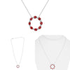 1.95CT DIAMOND & AAA RUBY 14K WHITE GOLD 3D OVAL & ROUND CIRCLE OF LIFE NECKLACE