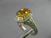 WIDE 2.50CT DIAMOND & AAA YELLOW SAPPHIRE PLATINUM OVAL FILIGREE ENGAGEMENT RING