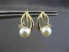 ANTIQUE DIAMOND & AAA SOUTH SEA PEARL 14K YELLOW GOLD 3D HANGING EARRINGS #24402