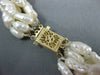 ESTATE AAA PEARLS 14KT YELLOW GOLD MULTI STRAND FILIGREE CLASSIC NECKLACE #25365