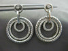 ESTATE LARGE 1.0CT DIAMOND 14KT WHITE GOLD CIRCLE OF LIFE ETOILE HOOP EARRINGS
