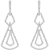 ESTATE .46CT DIAMOND 14KT WHITE GOLD 3D TRIANGULAR TEAR DROP HANGING EARRINGS