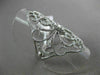 ESTATE LARGE .26CT DIAMOND 14KT WHITE GOLD OPEN FILIGREE MILGRAIN COCKTAIL RING