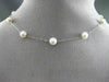ESTATE AAA PEARL 14KT WHITE GOLD 3D BY THE YARD DIAMOND CUT NECKLACE #24945