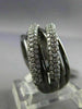 ESTATE WIDE 1.31CT DIAMOND 18KT BLACK GOLD 3D MULTI ROW CRISS CROSS LOVE RING