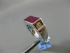 ESTATE 2.88CT DIAMOND & AAA RUBY 18KT WHITE GOLD 3D ETOILE RECTANGULAR MENS RING