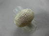 ESTATE MASSIVE 7.89CT DIAMOND 18K YELLOW GOLD MULTI ROW PAVE DOME SHAPE FUN RING
