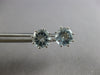 LARGE 2.18CT AAA AQUAMARINE 14KT WHITE GOLD ROUND SOLITAIRE STUD EARRINGS #28140