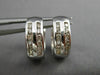 ESTATE .36CT ROUND CUT DIAMOND 14KT WHITE GOLD 3D TWO ROW HUGGIE EARRINGS #20610