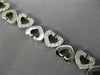 ANTIQUE 1.0CT DIAMOND 14KT WHITE GOLD 3D CLASSIC OPEN HEART LOVE BRACELET #17775