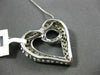 ESTATE LARGE 1.10CT DIAMOND 14KT WHITE GOLD 3D OPEN HEART INFINITY LOVE PENDANT