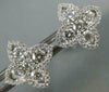 ESTATE .91CT DIAMOND 18KT WHITE GOLD 3D 4 LEAF CLOVER FLOWER STAR STUD EARRINGS