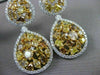 ESTATE LARGE 13.26CT FANCY YELLOW & WHITE DIAMOND 18KT TWO TONE HANGING EARRINGS