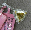 ESTATE .94CT WHITE & FANCY YELLOW DIAMOND 18KT 2 TONE GOLD HALO TRILLION PENDANT