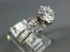 ESTATE 1.89CT DIAMOND 18KT WHITE GOLD 3D ROUND & BAGUETTE ENGAGEMENT RING #1835