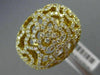 ESTATE LARGE 1.41CT DIAMOND 18KT YELLOW GOLD OPEN FILIGREE MULTI FLOWER FUN RING