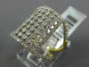 ESTATE LARGE 1.16CT DIAMOND 14KT WHITE & YELLOW GOLD MULTI ROW RECTANGULAR RING