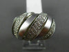 ESTATE LARGE 1CT DIAMOND 14KT WHITE GOLD 3D MATTE & SHINY MULTI ROW DOME RING