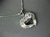 ESTATE .36CT DIAMOND 14KT WHITE GOLD FANCY FLOATING OPEN HEART PENDANT #10803