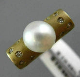 ESTATE .17CT DIAMOND & AAA SOUTH SEA PEARL 14KT YELLOW GOLD 3D ETOILE FUN RING