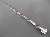 ANTIQUE 4.54CTW DIAMOND & AAA OVAL RUBY 14KT WHITE GOLD CHANNEL BRACELET #19757