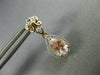 1.75CT DIAMOND & AAA MORGANITE 14KT WHITE & ROSE GOLD TEAR DROP HANGING EARRINGS