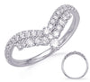 ESTATE .54CT DIAMOND 14K WHITE GOLD CLASSIC 3 ROW V SHAPE CROWN ANNIVERSARY RING