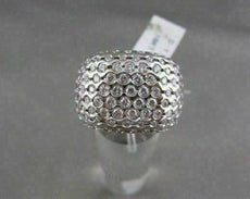 ANTIQUE WIDE 1.66CTW DIAMOND 18KT WHITE FILIGREE PAVE GOLD RING F/G VS/SI