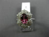 LARGE 1.89CT DIAMOND & AAA OVAL PINK TOURMALINE 14KT WHITE GOLD ENGAGEMENT RING