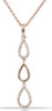 ESTATE .15CT DIAMOND 14KT YELLOW GOLD 3D TRIPLE TEAR DROP FUN FLOATING PENDANT
