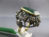 ANTIQUE LARGE 12CT MOCHA DIAMOND & AAA EMERALD 18K YELLOW GOLD & 925 SILVER RING