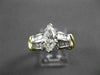 ESTATE WIDE 1.52CT MARQUISE DIAMOND PLATINUM & 18KT GOLD ENGAGEMENT RING #21646