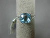 ESTATE 2.10CT DIAMOND & AAA BLUE TOPAZ 14KT WHITE GOLD FILIGREE SQUARE FUN RING