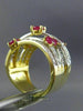 LARGE 2.43CT DIAMOND & AAA RUBY 14KT YELLOW GOLD CRISS CROSS ANNIVERSARY RING