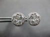 LARGE 2.03CT DIAMOND 18KT WHITE GOLD CLUSTER INVISIBLE FLOWER HALO STUD EARRINGS