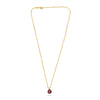 2.68CT DIAMOND & AAA RUBY 18KT YELLOW GOLD 3D PEAR SHAPE SOLITAIRE LOVE NECKLACE