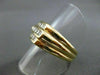 ESTATE WIDE .60CT DIAMOND 14KT YELLOW GOLD 3 ROW MENS GYPSY RING AMAZING! #21524