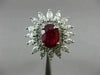 ESTATE LARGE 4.35CT DIAMOND & AAA RUBY 18KT WHITE GOLD ENGAGEMENT COCKTAIL RING