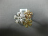 ESTATE LARGE .58CT ROUND DIAMOND 14K WHITE YELLOW & ROSE GOLD 3D FLOWER FUN RING