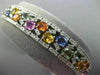 ESTATE WIDE 22.37CT DIAMOND & AAA MULTI COLOR SAPPHIRE 14KT WHITE GOLD BRACELET