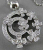 LARGE ESTATE 1.90CTW DIAMOND 14KT WHITE GOLD FLOWER CIRCLE PAVE PENDANT #19907