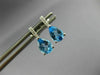 ESTATE 2.02CT DIAMOND & AAA BLUE TOPAZ 14K WHITE GOLD TEAR DROP HANGING EARRINGS