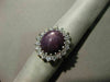 ESTATE MASSIVE 13.5CT DIAMOND & AAA PURPLE STAR SAPPHIRE 14K WHITE GOLD FUN RING