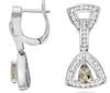 .73CT DIAMOND & AAA SMOKY TOPAZ 14KT WHITE GOLD PEAR SHAPE & ROUND FUN EARRINGS