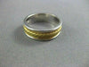 ESTATE WIDE 14KT W & Y GOLD FILIGREE ROPE DESIGN MENS WEDDING RING #ELVINA12