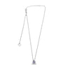 ESTATE .65CT DIAMOND & AAA TANZANITE 14KT WHITE GOLD 3D TEAR DROP HALO NECKLACE
