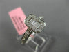 ESTATE .71CT ROUND & BAGUETTE DIAMOND 18K WHITE GOLD 3D OCTAGON PROMISE RING